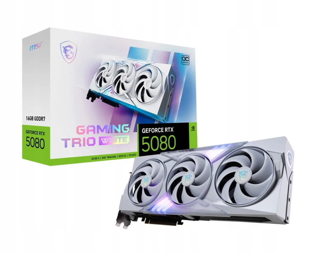 MSI GAMING GEFORCE RTX 5080 16G TRIO OC WHITE graphics card