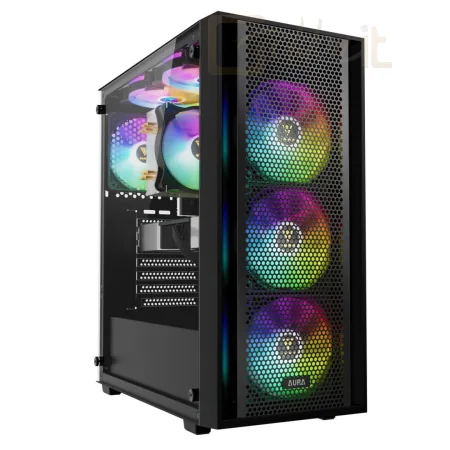 Gamdias Aura GC2 Elite Mesh ARGB Tempered Glass Black
