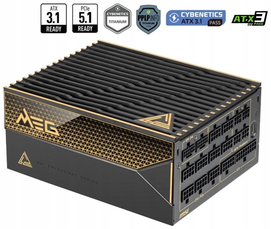 MSI MEG Ai1600T PCIE5 1600W 80+ Titanium ATX 3.1 Black