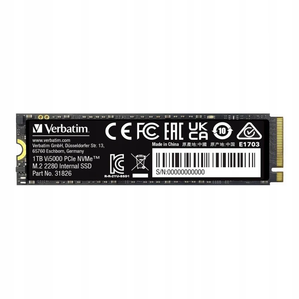 Verbatim Vi5000 1TB M.2 2280 PCIe Gen4 Nvme (5000/4500 MB/s)