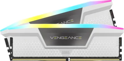 Corsair VENGEANCE RGB 32GB (2x16GB) DDR5 DRAM Up To 5200MT/s CL40 Memory Kit — White