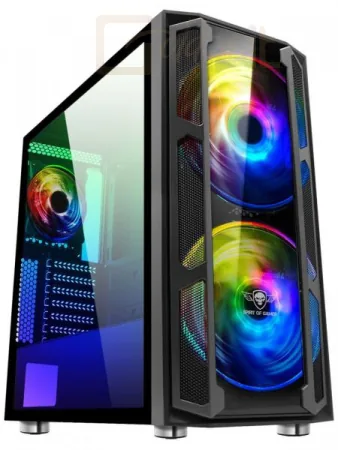 Spirit of Gamer Számítógépház - GHOST 5 RGB (fekete, ablakos, 2x20cm, 4x12cm ventilátor, ATX, mATX, 2xUSB3.0, 1xUSB2.0) (8920RA)