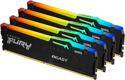 Kingston FURY Beast 128GB 5600MT/s DDR5 CL40 DIMM (Kit of 4) RGB XMP