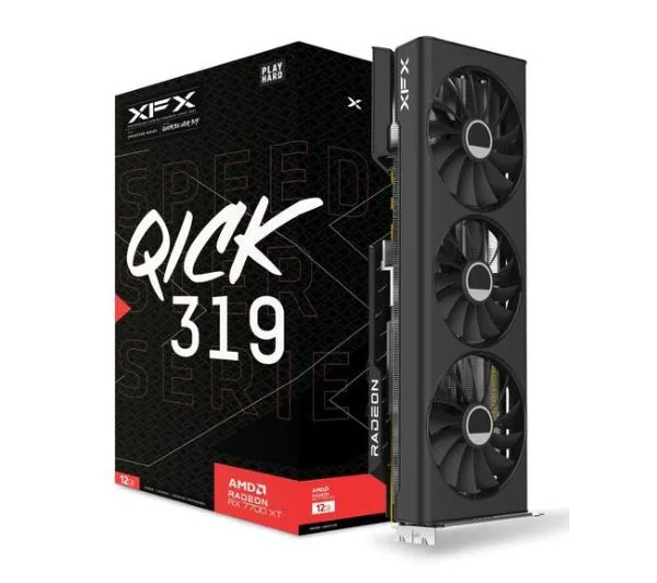 XFX Speedster QICK 319 Radeon™ RX 7700 XT 12GB Black Edition