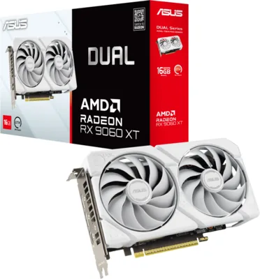 ASUS Dual Radeon RX 9060 XT White Gaming 16GB GDDR6
