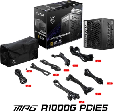 MSI MPG A1000G PCIE5 1000 W 20+4 pin ATX ATX Black