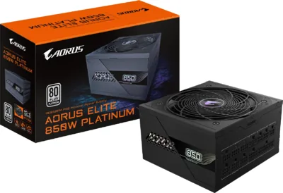 GIGABYTE AORUS ELITE P850W Power Supply - PCIe 5.0, 80 PLUS Platinum, Fully Modular Design, 120mm Fan, ATX 3.0 compatible, EU Plug