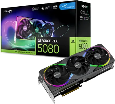 PNY GeForce RTX™ 5080 ARGB EPIC-X RGB™ Overclocked Triple Fan GPU