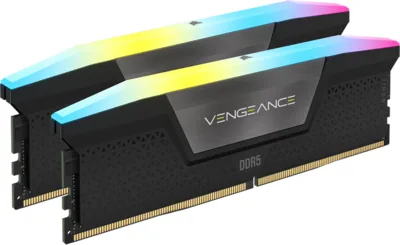 Corsair VENGEANCE RGB 32GB (2x16GB) DDR5 DRAM 6400MT/s CL32 Memory Kit — Black