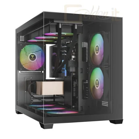 Gamdias Aura GC10M V2 ARGB Tempered Glass Black