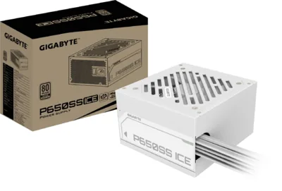GIGABYTE P650SS ICE Power Supply - PCIe 5.0, 80 PLUS Silver, 120mm Fan, ATX 3.0 compatible, EU Plug