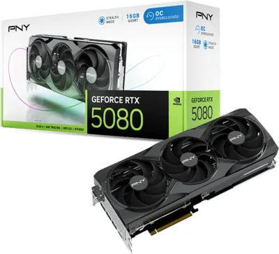 PNY GeForce RTX™ 5080 Overclocked Triple Fan GPU