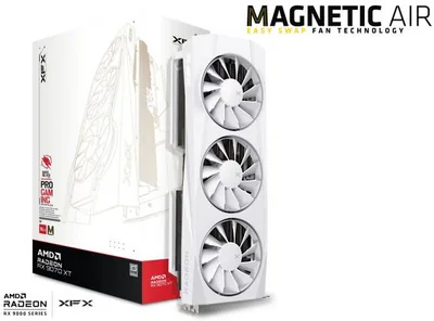 XFX Quicksilver AMD Radeon RX 9070XT White Magnetic Air Edition
