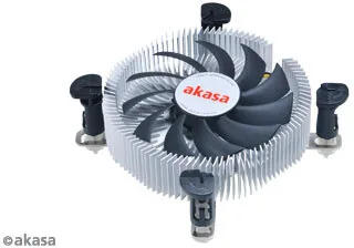 Akasa Low Profile CPU Cooler (26mm), 75mm Embedded Fan, EBR Bearing, Push-Pins, TDP 45W, Intel