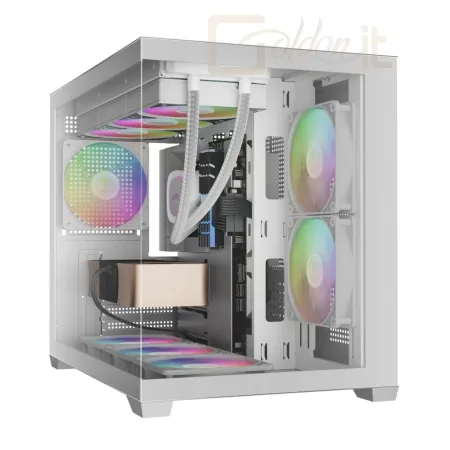 Gamdias Aura GC10M V2 WH ARGB Tempered Glass White