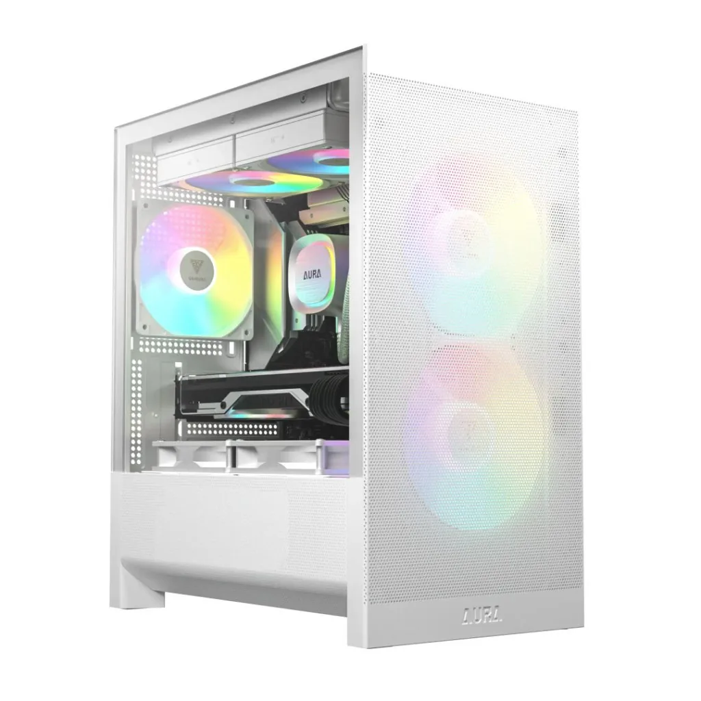 Gamdias Aura GC15M ARGB Tempered Glass White