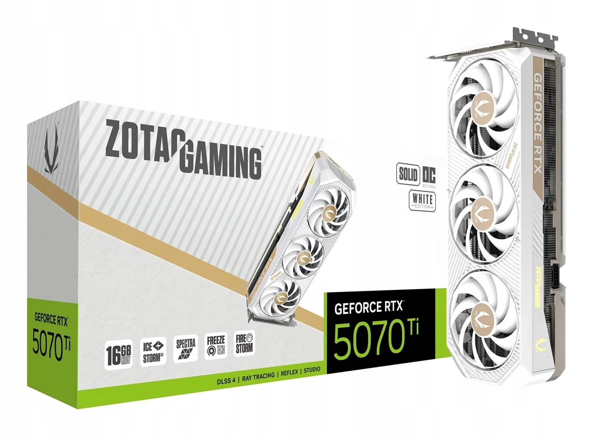 ZOTAC GAMING GeForce RTX 5070 Ti 16GB SOLID CORE OC White Edition
