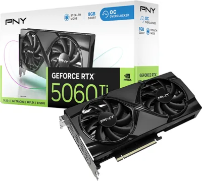 PNY GeForce RTX™ 5060 Ti 8GB Overclocked Dual Fan GPU